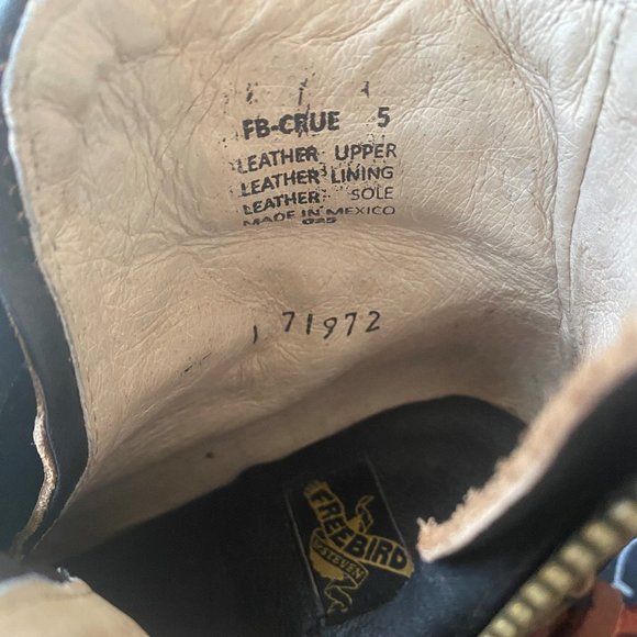 Freebird, Style Crue, Size 5, Black and Brown, Handmade Leather Boots - Picture 6 of 7